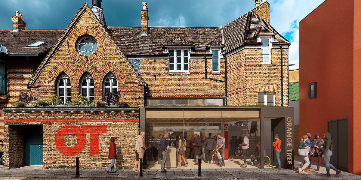 Exterior- Orange Tree Theatre's front of house development plans.